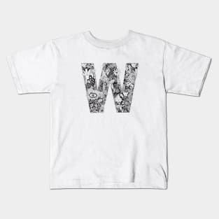 Floral Letter W Kids T-Shirt